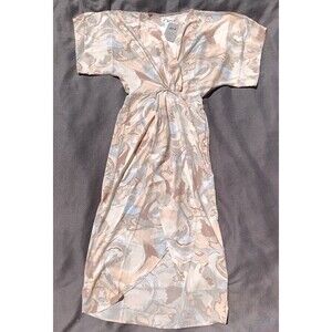 Lezat XS Peach Swirl Print Kimono Joey Maxi Dress NWT Women’s Boho Summer
